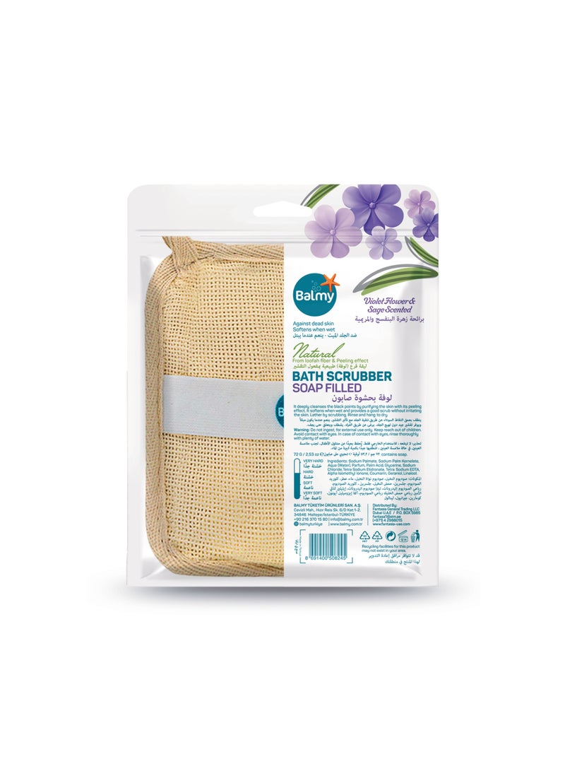 Balmy Natural Soap Filled Bath Scrubber Loofah 75gm | Exfoliating Bath Sponge for Smooth & Refreshed Skin - Image 2