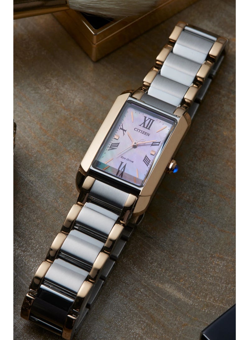 سيتيزن Eco-Drive Women’s Watch EW5624-54Y, 32.5 mm White Dial, Two-Tone Stainless Steel Case & Bracelet, 50 m WR - Image 1