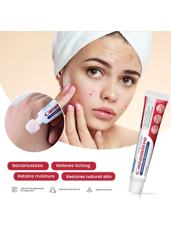 سوميفون مرهم الكالامين الوردية ، مرهم شفاء مغذي لإصلاح قوة إضافية ، تخفيف فعال للوردية والأكزيما ، تخفيف سريع للحكة والالتهاب ، تعزيز صحة الجلد 20 جرام - Image 4