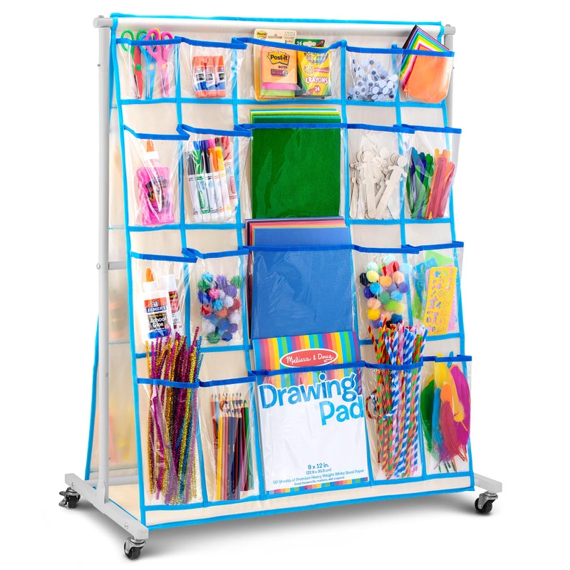 Craft Rolling Cart with Wheels  40 Storage Pockets  Portable Organizer for Arts  Craft Supplies