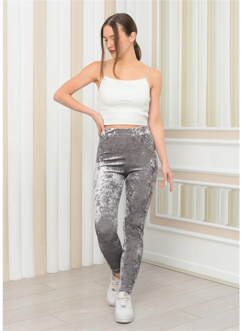 نوسيل Women's Flare Velvet Ligra Leggings Anthracite
