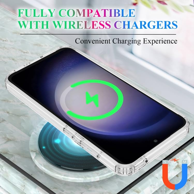 CASENED Clear Magnetic Case for Samsung Galaxy S24 FE-Magnetic Style, Shockproof Corners, Transparent - Image 3