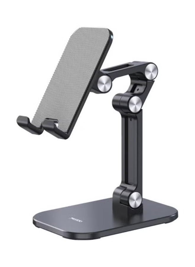 JAJEEK Double Folding Mobile and Tablet Holder – Adjustable Stand for Phones & Tablets, Portable Design, Anti-Slip Base, Space-Saving Holder for Desk, Bed, and Travel – Perfect for Viewing, Gaming & Video Calls (Black) - Image 1