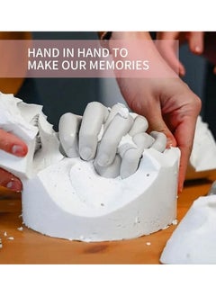 EELHOE Couple Keepsake Hand Casting Kit, Baby Hand and Foot Mold Plaster Hand Mold DIY Kit, Kids Keepsake Sculpture, Suitable for Newborn, Valentine's Day, Wedding, Anniversary Hand Mold Sculpture Kit  - Image 2