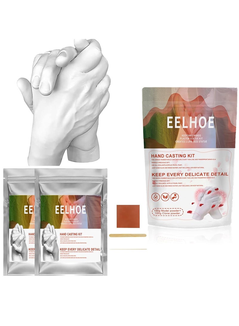 إيلهو مجموعة صب اليد التذكارية للزوجين، مجموعة أدوات يدوية لقالب اليد والقدم للطفل، منحوتة تذكار للأطفال، مناسبة لحديثي الولادة، وعيد الحب، والزفاف، ومجموعة نحت قوالب اليد للذكرى السنوية - Image 1