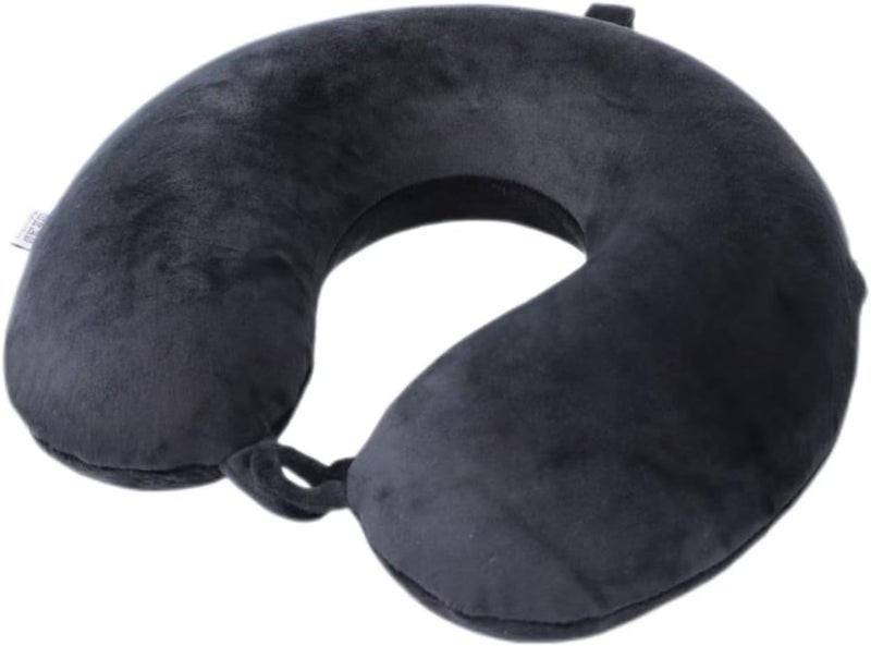 Far win Travel Pillow,100% Pure Memory Foam U Shaped Neck Pillow,Super Lightweight Portable Headrest Great for Airplane, Car,Home,Office,Sleeping Rest (Black) - Image 1
