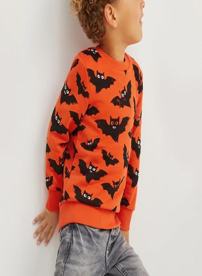 warmstraw Toddler Boys Girls Sweatshirt Long Sleeve Cotton Cute Halloween Tops Tees Shirt Orange 4-5T - Image 2