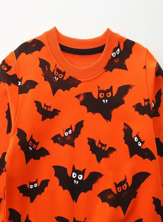 warmstraw Toddler Boys Girls Sweatshirt Long Sleeve Cotton Cute Halloween Tops Tees Shirt Orange 4-5T - Image 4