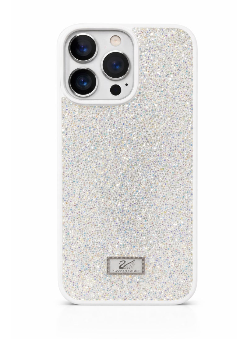 VR CREATIVE Luxury Glitter Diamond Phone Case for Apple iPhone 16 Pro Sparkling Rhinestone Bling Protective Cover - White - Image 1