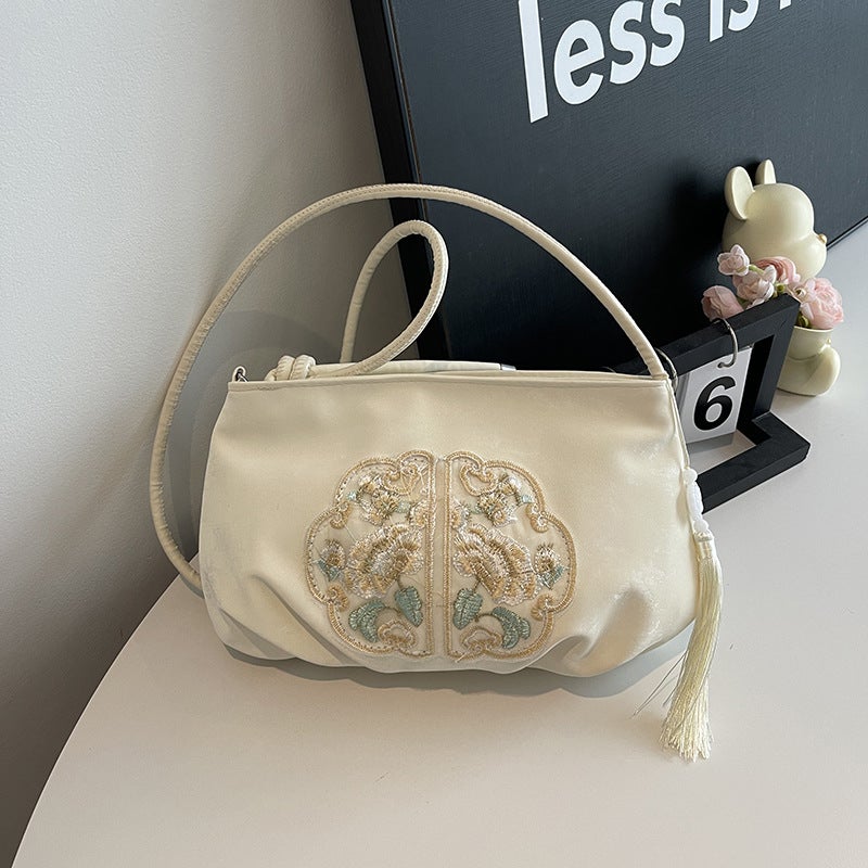 New Chinese Style National Style Embroidered Small Bag Women'S Summer Western Style All-Match Work Commuter Shoulder Crossbody Bag - Image 4