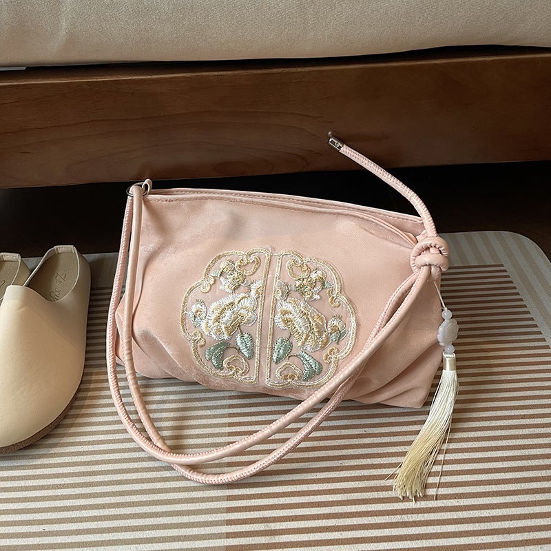 New Chinese Style National Style Embroidered Small Bag Women'S Summer Western Style All-Match Work Commuter Shoulder Crossbody Bag - Image 2