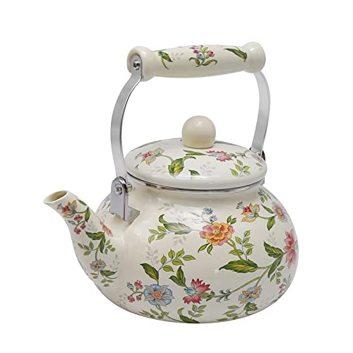 Anxingo Colorful Water Kettle Porcelain Enamel Tea Kettle 25L Retro Classic Design Style 2