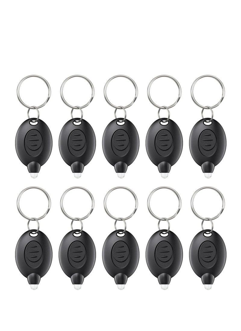 Excefore Mini LED Keychain, 10 Pcs Mini LED Keychain Flashlight, 12 Lumen Portable Ultra Bright Battery Powered, for EDC Outdoor Camping Hiking and Emergency Lighting  - Image 1