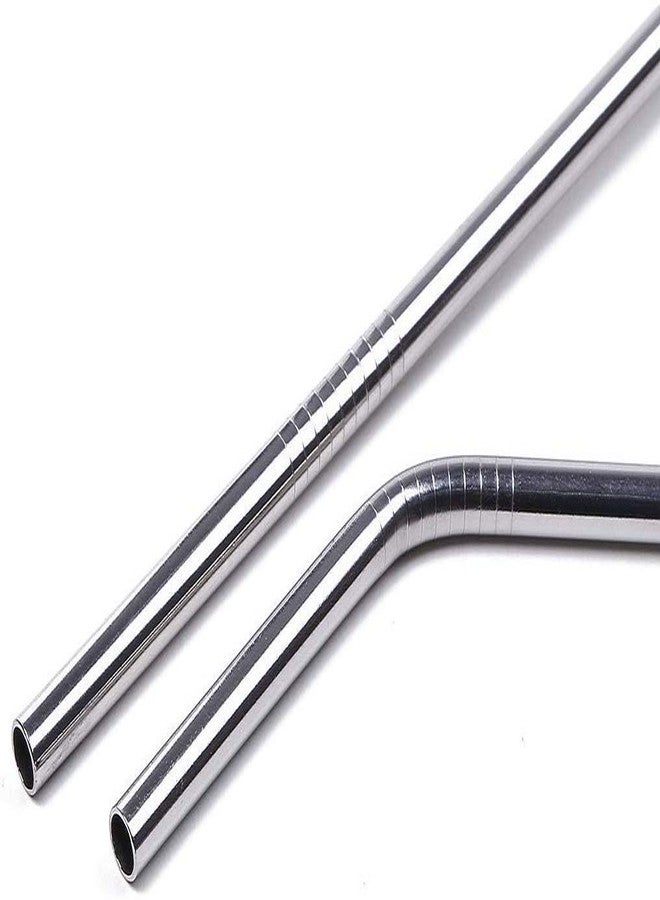 YTM 8 Pcs Stainless Steel Straws for Drinking with Brushes | Steel Straw Brush | Silver (Pack of 8) - Image 4