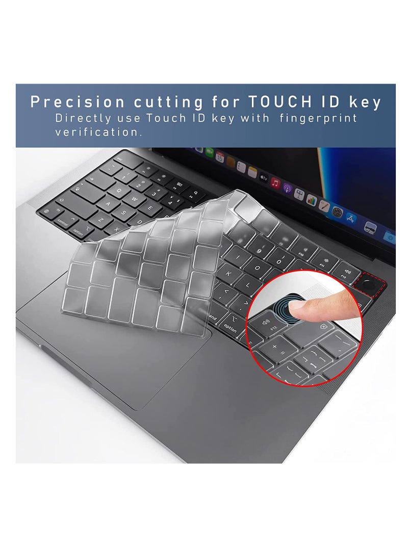 3 in 1 Bundle Case for MacBook Pro 14 Inch 2024 A3112/A3185/A3401 2023 M3 A2918/A2992 M2 A2779 M1 A2442 Pro/Max,Hardshell CaseKeyboard CoverScreen Film for Mac Pro 14 (2024-2021),Frosted Clear - Image 5