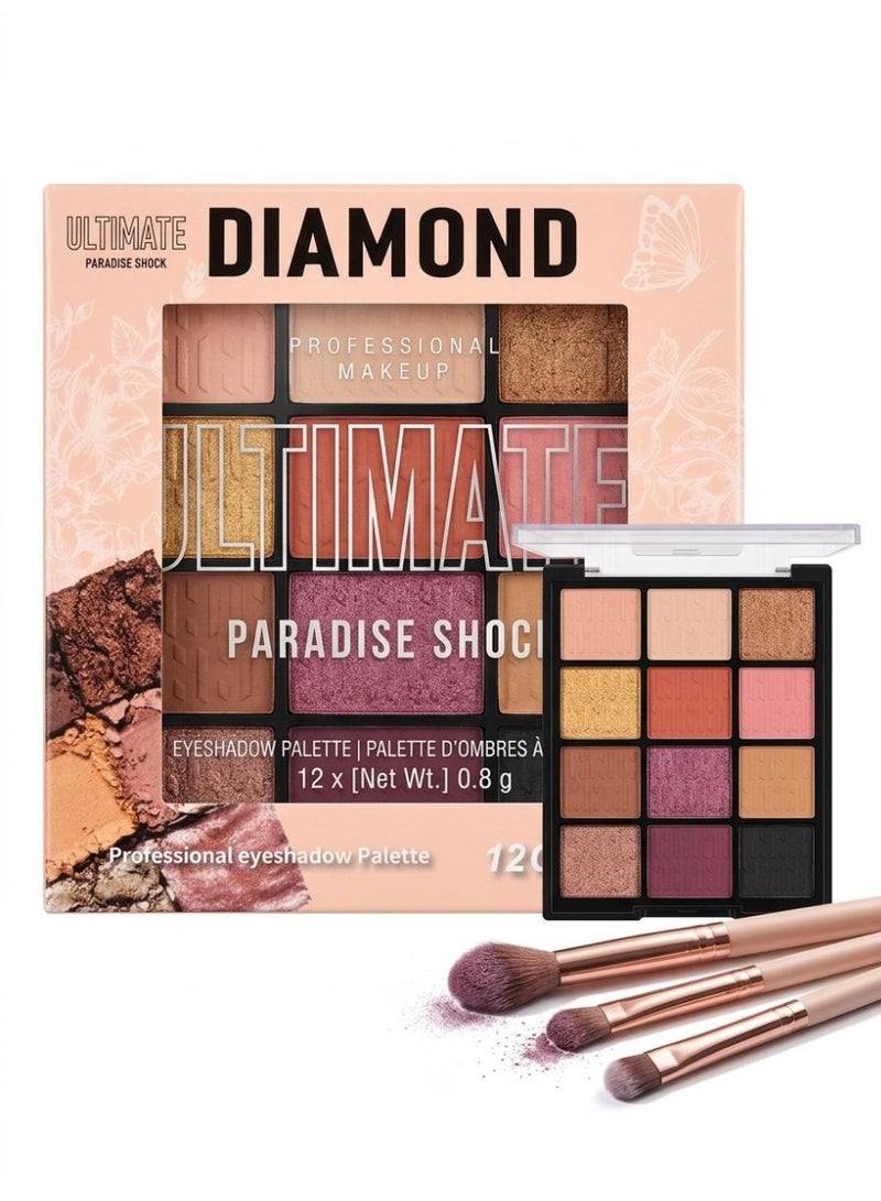 Diamond Eyeshadow Palette 12 Colors – Blendable Shades for Stunning Eye Looks - Image 3