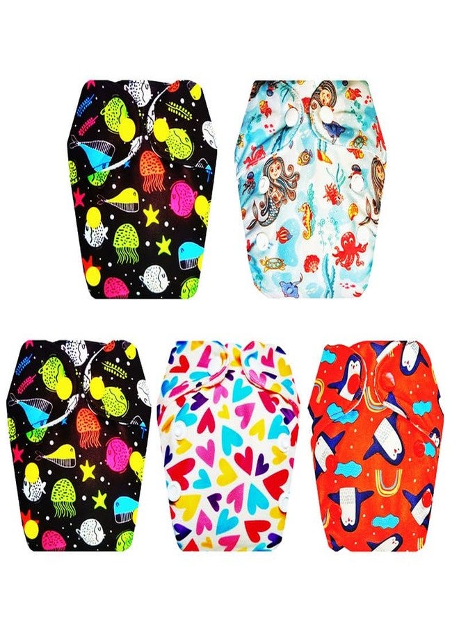 Dumbledo Premium Newborn Cloth Diaper with Integrated Insert (Pack of 5) | Hypoallergenic | Breathable | Easy to Clean | All-Day Wear | 0 - 4 Months | Unisex Baby - Image 1