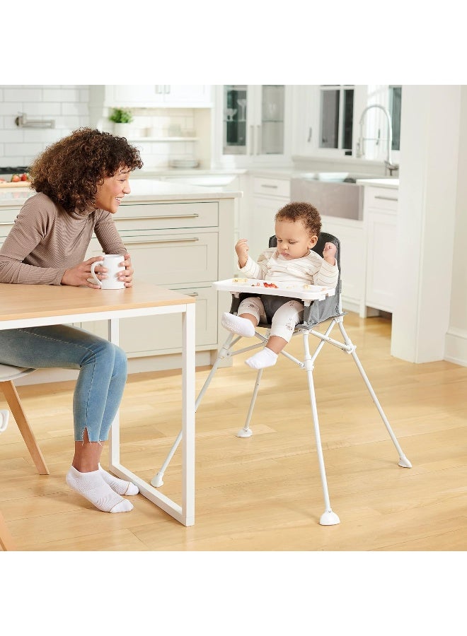 Regalo كرسي عالٍ محمول من ريجالو للسفر، قابل للطي، داخلي وخارجي، مجموعة إضافية، تشمل حقيبة سفر وصينية مع حامل كوب، رمادي - Image 1