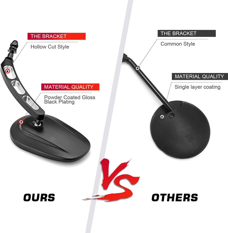 Mofun Gloss Black Hollow Rear View Mirror for Harley Sportster Dyna Softail Touring - Image 5