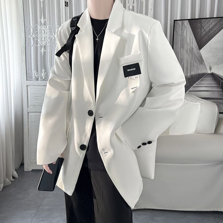 2023 British Dapper Mens White Blazer Autumn Casual White