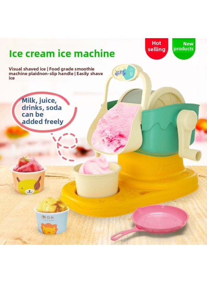 Generic - Homemade Ice Cream Machine Suit Parent-Child Interactive Edible Ice Smoother Machine Boy Girl Children's Toy Ice Maker-Color:Ice Cream Ice Machine-green (e-commerce Box) - Image 1
