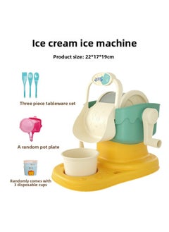 Homemade Ice Cream Machine Suit Parent-Child Interactive Edible Ice Smoother Machine Boy Girl Children's Toy Ice Maker-Color:Ice Cream Ice Machine-green (e-commerce Box)