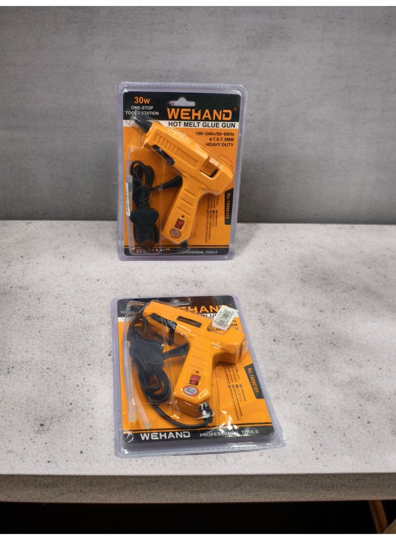 WEHAND Hot Melt Glue Gun – 30W High-Performance Handheld Adhesive Tool – Strong Bonding for DIY, Crafts & Repairs – Orange Trigger Design - Image 4