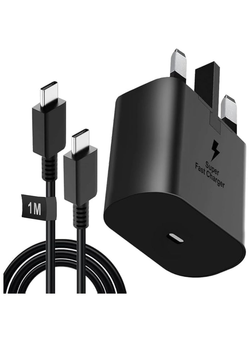 45W Super Fast Power Adapter with Type C to C 3.3FT Cable Compatible with Samsung S23 S22 S21 Z Fold Flip Series (Black) - Image 1