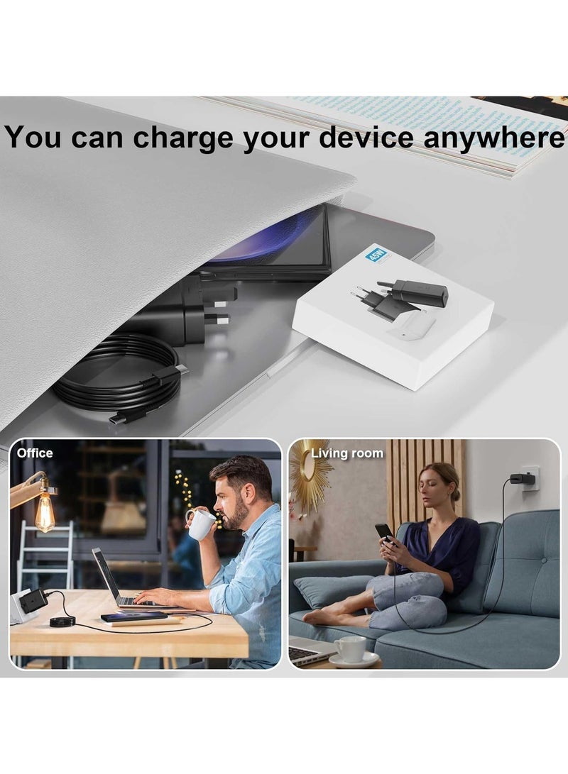 45W Super Fast Power Adapter with Type C to C 3.3FT Cable Compatible with Samsung S23 S22 S21 Z Fold Flip Series (Black) - Image 5