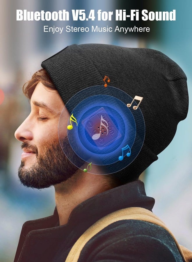 UNBON Bluetooth Beanie for Men, Bluetooth Beanie Hat with Light Headphones, Mens Birthday Gifts for Men Teen Boys Dad Black - Image 3