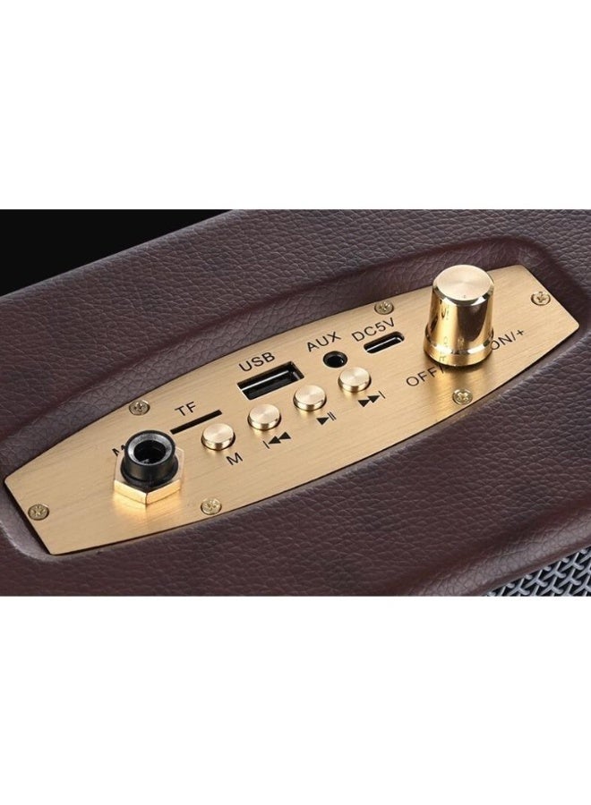 QiXi SK-2027 Wireless Bluetooth Speaker – 10W Powerful Sound, USB/TF/AUX/FM, Long Battery, Wooden Box Design - Image 5