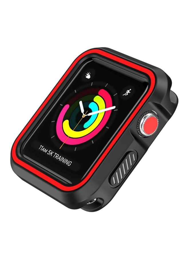 Voberry Rugged Armor Bumper Protective Case Cover For Apple Watch Series 1/2/3 38mm Black/Red - Image 5