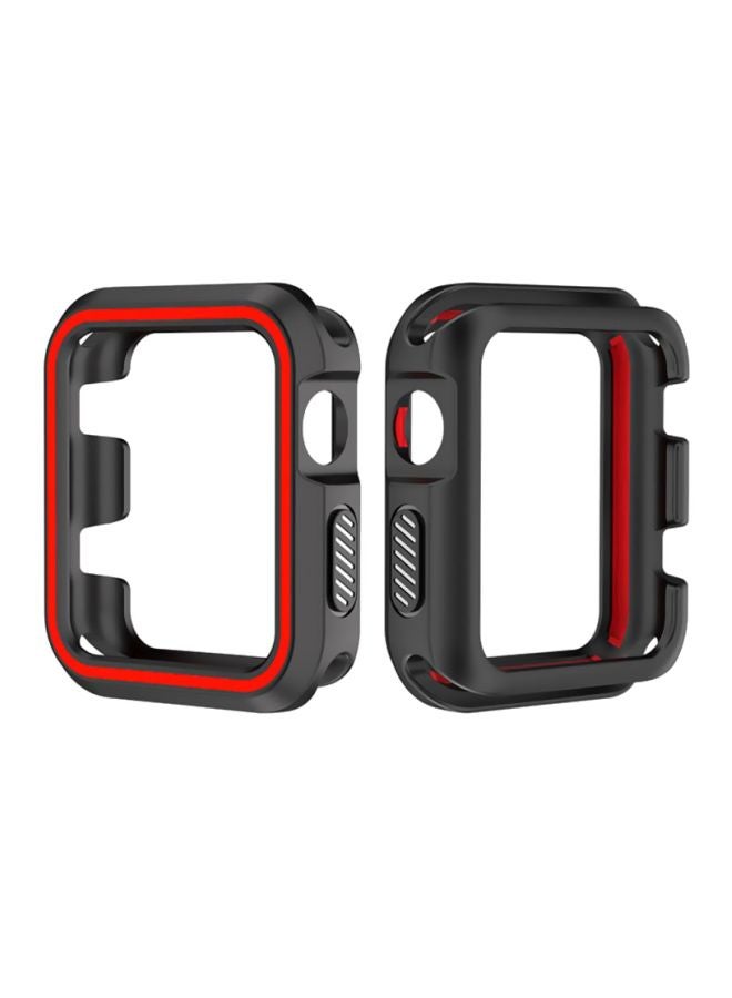 Voberry Rugged Armor Bumper Protective Case Cover For Apple Watch Series 1/2/3 38mm Black/Red - Image 2
