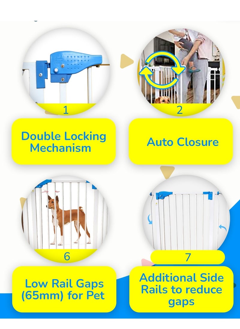 Kiddale - Baby 75-82cm AutoClose Baby Safety Gate Passage,  Double Locking Mechanism, Child Safety, Stair & Kitchen Gate, Barrier, Fence for kids and pets - Image 1