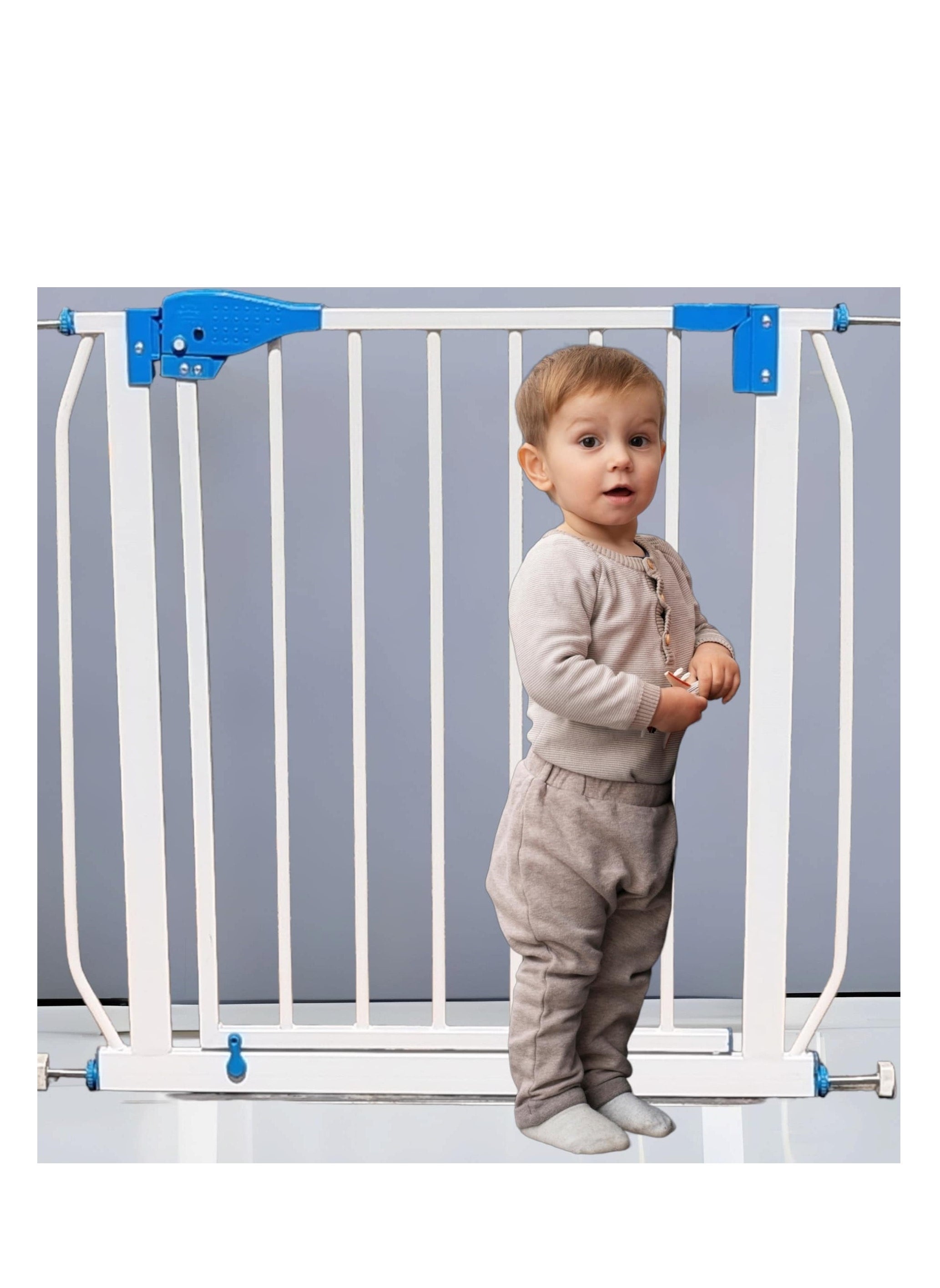 Kiddale Baby 75-82cm AutoClose Baby Safety Gate Passage,  Double Locking Mechanism, Child Safety, Stair & Kitchen Gate, Barrier, Fence for kids and pets 