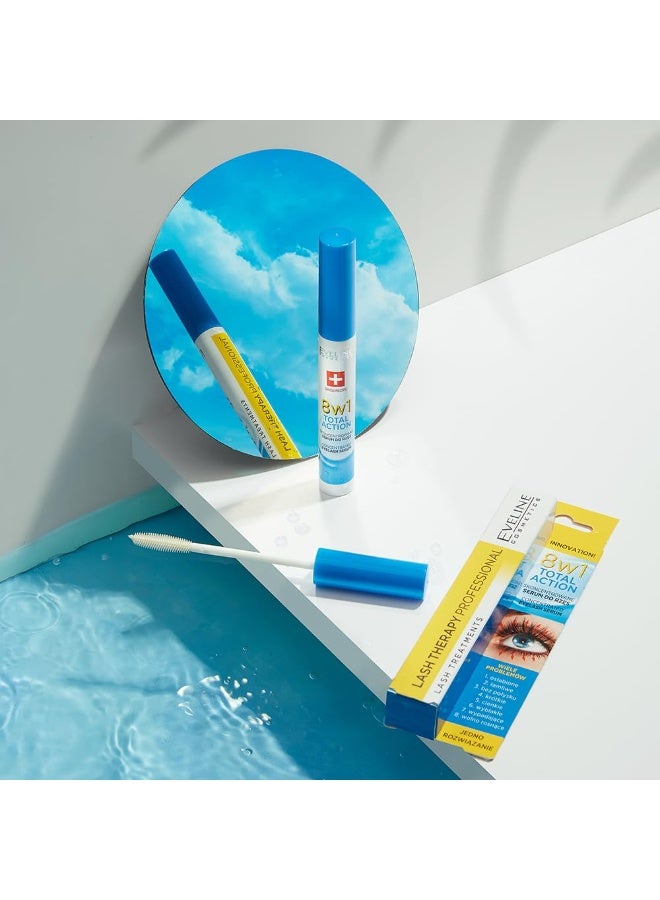 EVELINE COSMETICS سيروم رموش متعدد الاستخدامات من إيفلين كوزمتيكس - تأثير كلي 8 في 1، 0.33 أونصة سائلة - Image 2