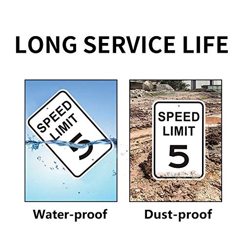 JW Signs Speed Limit 15 MPH Sign 4-Pack Slow Down Traffic Sign 12"x18"Rust Free 40Mil Aluminum UV Printed Outdoor Metal Reflective Easy to Mount No Fading Outdoor Use for Neighbour Driveway Yard or School - Image 4