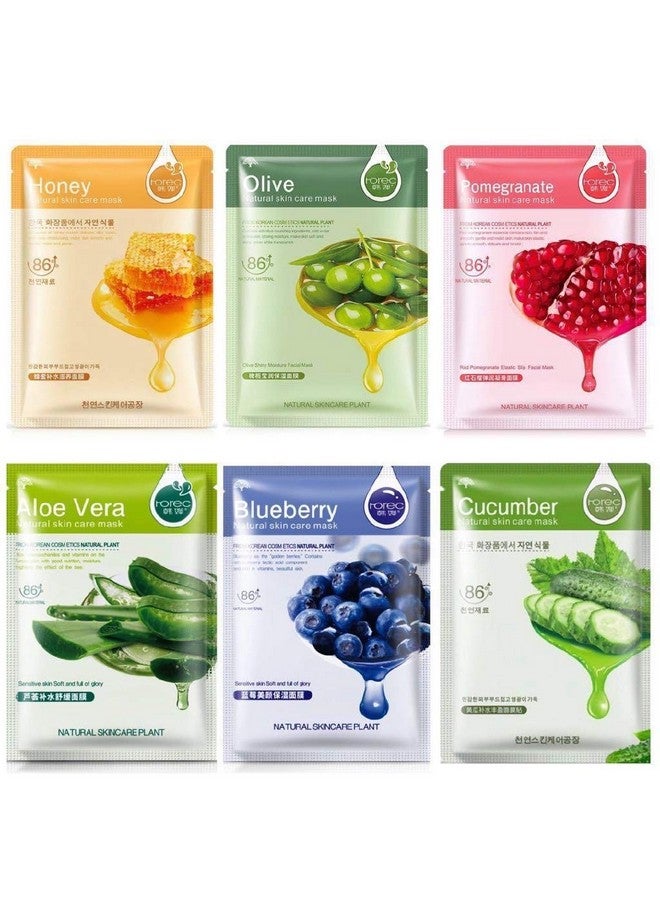 ROREC HANA PACK OF 6 Face SHEET SERUM MASK FOR VITAMINS AND INSTANT GLOW (180G) - Image 1