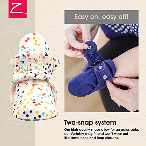 Zutano Unisex Organic Cotton Baby Booties With Gripper Soles, Confetti, 12M - Image 3