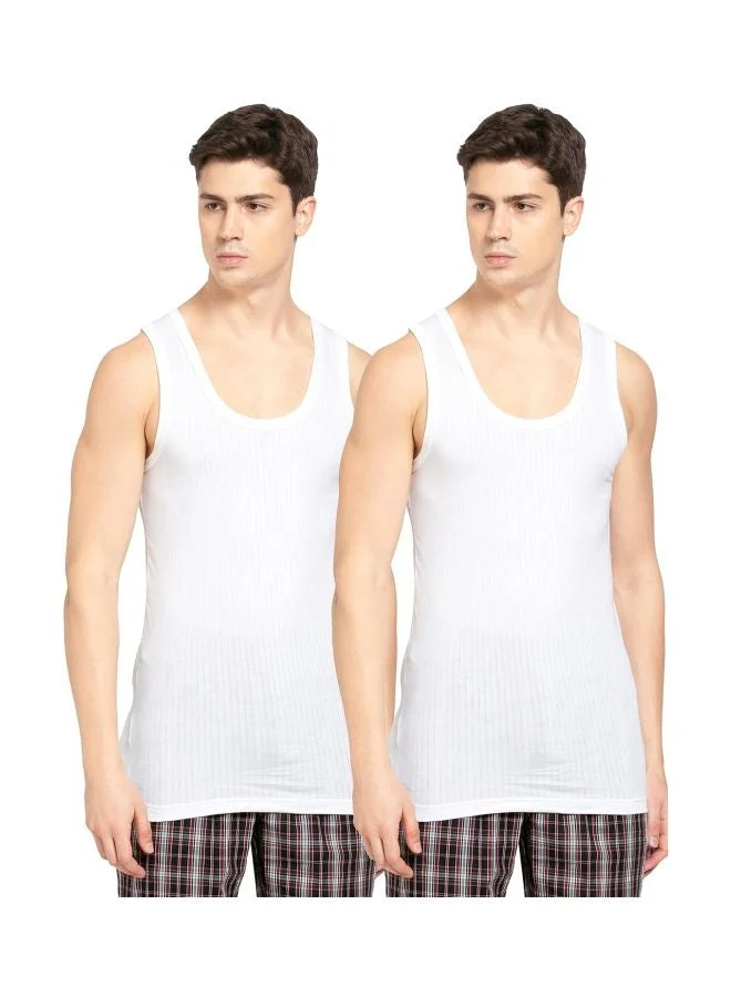 JOCKEY Jockey 8816 Men Super Combed Cotton Round Neck Sleeveless Vest with Extended Length for Easy Tuck Pack of 2