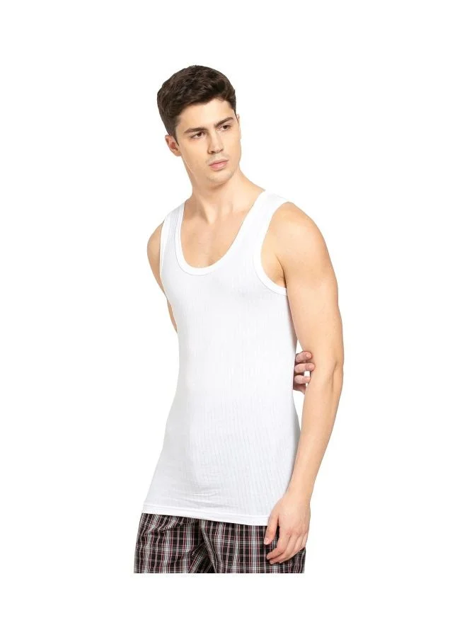 Jockey  Jockey 8816 Men Super Combed Cotton Round Neck Sleeveless Vest with Extended Length for Easy Tuck Pack of 2 for Men | Best Price UAE