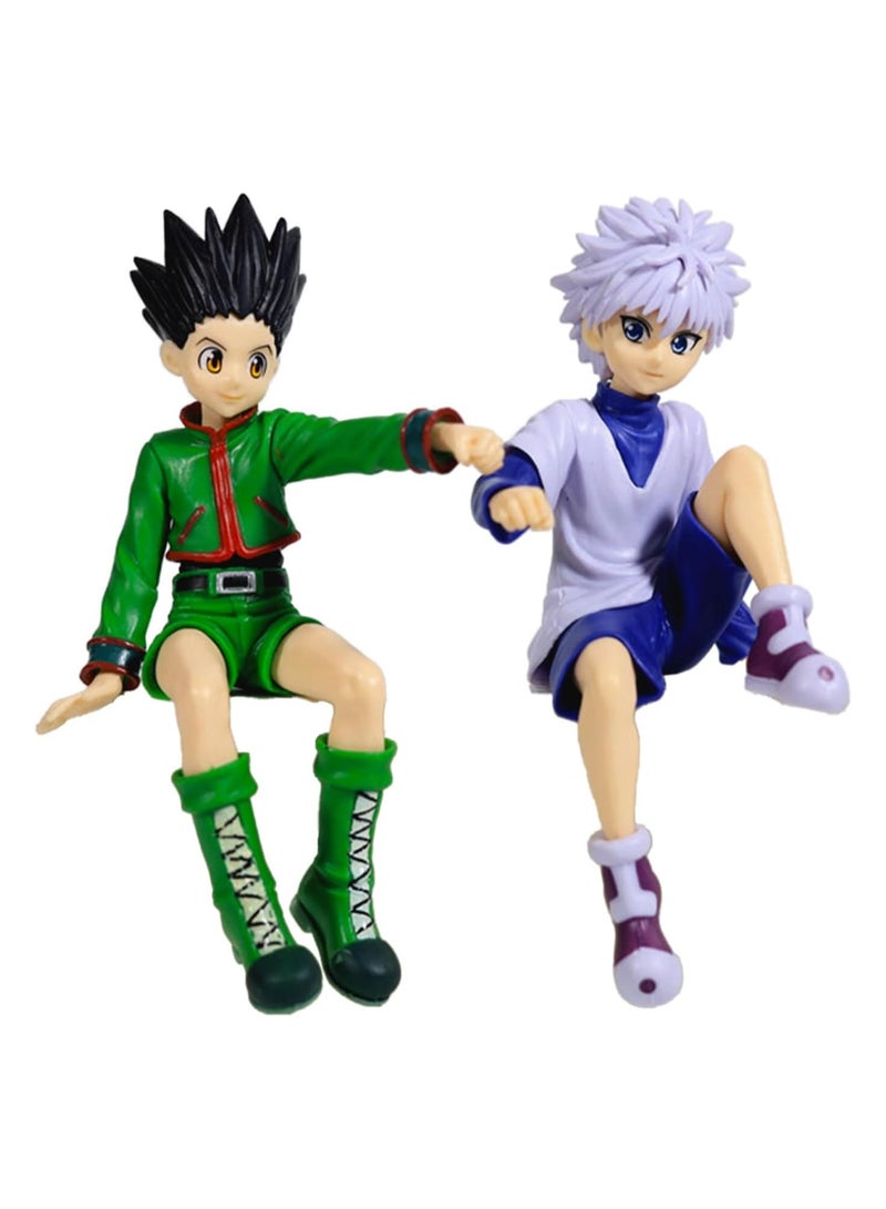 general 2 x Killua zoldyck figures, Killua zoldyck figure toys, 10 cm Killua zoldyck figure model, children's cartoon collectibles, desktop decorations - Image 1