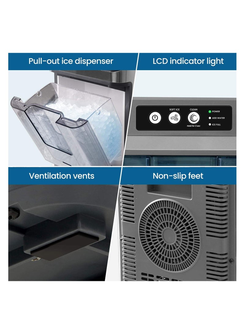 فيبكا Ice Machine Commercial Milk Tea Shop Countertop Ice Maker Fully Automatic Household Ice Machine  - Image 3