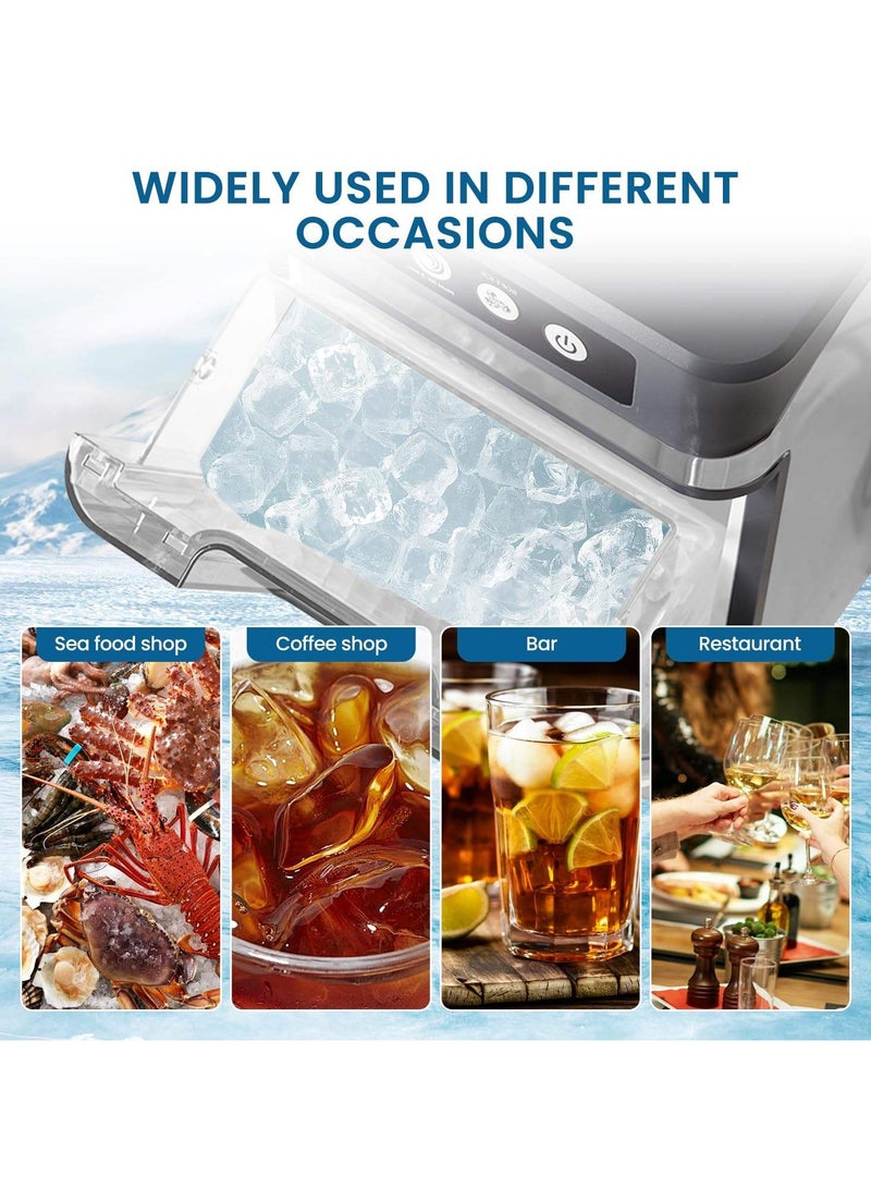 فيبكا Ice Machine Commercial Milk Tea Shop Countertop Ice Maker Fully Automatic Household Ice Machine  - Image 4