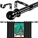 DonSail Black Curtain Rod - 1 Inch Curtain Rods for Windows 32 to 46 Inch - Heavy Duty Decorative Small Window Curtains - Image 2