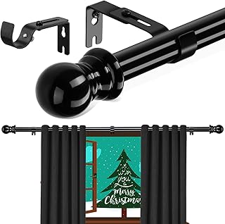 DonSail Black Curtain Rod - 1 Inch Curtain Rods for Windows 32 to 46 Inch - Heavy Duty Decorative Small Window Curtains - Image 1