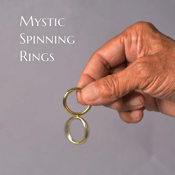 MilesMagic Magician's Mystic Spinning Rings | Kinetic Hanging Golden Rings Gimmick | Visual Magic Trick for Kids & Adults | Easy Professional Illusion with Instructions | Classic Novelty Gift - Image 5