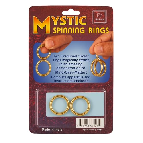 MilesMagic Magician's Mystic Spinning Rings | Kinetic Hanging Golden Rings Gimmick | Visual Magic Trick for Kids & Adults | Easy Professional Illusion with Instructions | Classic Novelty Gift - Image 2