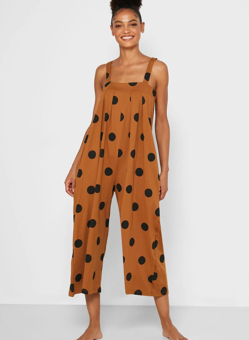 Ginger Polka Dot Cropped Pyjama Set