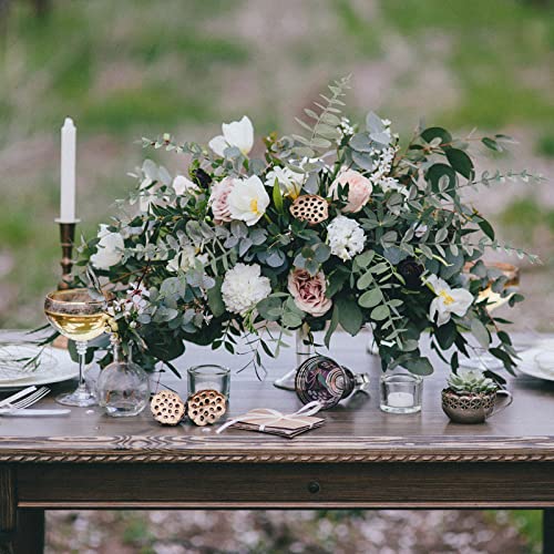 CEWOR 80pcs Artificial Eucalyptus Stems Fake Eucalyptus Leaves Stems Real Touch Leaf Branches for Flower Bouquet Wedding Easter Centerpiece Spring Home Office Decor - Image 4